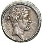 M. Junius Brutus, moneyer. AR Denarius minted at Rome, 54 BC. VF