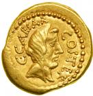 Julius Caesar. Gold Aureus (8.07g) minted at Rome, 46 BC. VF