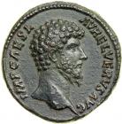 Lucius Verus, AD 161-169. AE Sestertius minted at Rome, AD 161. EF