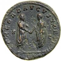 Lucius Verus, AD 161-169. AE Sestertius minted at Rome, AD 161. EF - 2