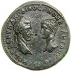 Macrinus & Diadumenian, AD 217-218. AE 5 Assaria (10.35g) minted at Marcianopolis in Moesia Inferior. EF