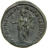 Macrinus & Diadumenian, AD 217-218. AE 5 Assaria (10.35g) minted at Marcianopolis in Moesia Inferior. EF - 2