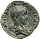 Phillip II Caesar, AD 244-247. AE Sestertius minted at Rome, c. 245-246. EF