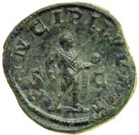 Phillip II Caesar, AD 244-247. AE Sestertius minted at Rome, c. 245-246. EF - 2