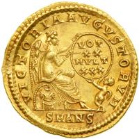 Constantine II, AD 337-340. Gold Solidus (4.48g) minted at Antioch. EF - 2