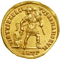 Julian II, AD 361-363. Gold Solidus (4.49g) minted at Antioch. AEF - 2