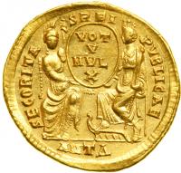 Jovian, AD 363-364. Gold Solidus (4.44g) minted at Antioch. EF - 2