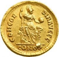 Valentinian II, AD 375-392. Gold Solidus (4.43g) minted at Constantinople, AD 378-383. EF - 2