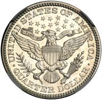 1907 Barber Quarter Dollar. NGC PF67 - 2