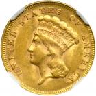 1878 $3 Gold. NGC AU58