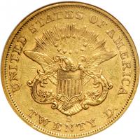 1854-S $20 Liberty. NGC EF45 - 2