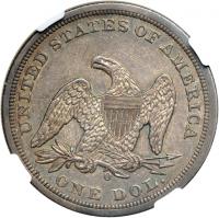 1859-O Liberty Seated Dollar. NGC AU55 - 2