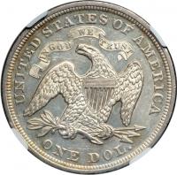 1869 Liberty Seated Dollar. NGC MS60 - 2