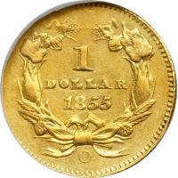 1855-O $1 Gold Indian - 2