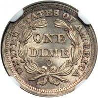 1857-O Liberty Seated Dime. NGC MS67 - 2