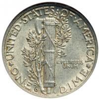 1942/1-D Mercury Dime. NGC AU55 - 2