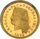 1879 $4 Gold. Flowing hair. NGC PF63