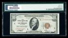 1929, $10 Federal Reserve Bank Note. Error: Ink Blot. PMG Choice Extremely Fine 45