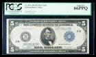 1914, $5 Federal Reserve Note. PCGS Gem New 66PPQ