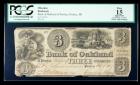 Pontiac, MI - Bank of Oakland. $3 Sept. 5, 1837. PCGS Fine 15 Apparent