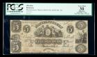 Belleville, NJ - Manufacturers' Bank at Belleville. $5 June 1, 1838. PCGS Very Fine 30 Apparent