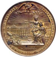 1892-93 World's Columbian Exposition, Columbus - Expo View Medal. Eglit-55. NGC MS-61.. NGC MS61 - 2