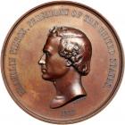 1853-Dated Franklin Pierce Indian Peace Medal. First Size, Large Date, Julian-IP-32, Bronzed copper.