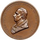 1841 John Tyler Indian Peace Medal, Julian IP-21, First Size, Second Reverse. Mint State 64 Brown.