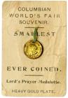 1893 Lord's Prayer Medalette with Original Souvenir Card, Eglit-103. MS62