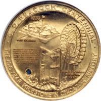 1937 C.D. Peacock Centennial, Eglit-439 Brass, 32mm. NGC MS65 - 2