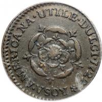 1722 Rosa Americana Halfpenny with DEI GRATIA Breen-134. PCGS AU50 - 2