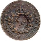 1767-A French Colonial Copper Sou with RF Counterstamp Breen-701. PCGS EF45