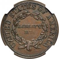 1838 Hard Times Token Low-54, Rulau HT-81 R1. NGC EF40 - 2