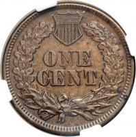 1864 Indian Head Cent. Bronze, with "L" - 2