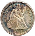 1858 Liberty Seated Dime. PCGS AU55