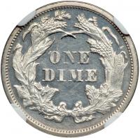 1875 Liberty Seated Dime. NGC PF61 - 2