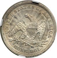 1853 Liberty Seated Quarter Dollar. Arrows and rays. NGC AU55 - 2