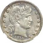 1916-D Barber Quarter Dollar. NGC AU55