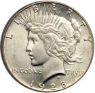 1928 Peace Dollar. ICG MS62