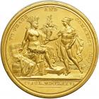 Dated July 4, 1776 To Peace and Commerce by F. Dupre. Gilt Medal issued 1876 by Charles Barber. EF