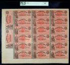 Hydeville, VT - Hydeville Company Uncut Remainder Sheet of 20. 5-10-25-50¢ Oct. 1, 1862. PCGS Choice About New 58