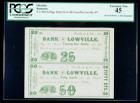 Lowville, NY - K. Collins Kellogg, Bank of Lowville. Uncut Remainder Pair. 25-50¢ Oct. 1, 1862. PCGS Extremely Fine 45