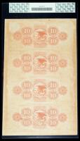 New Orleans, LA - New Orleans Canal & Banking Co. Uncut Remainder Sheet of Four. $10-10-10-10. PCGS New 62 - 2