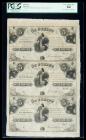 New York, NY - Hungarian Fund Uncut Remainder Sheet of Three. $5-5-5. PCGS Very Choice New 64