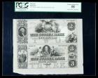 Newton, NJ - Sussex Bank. $2-$3 Uncut Remainder Pair. PCGS Choice About New 58