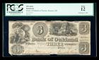 Pontiac, MI - Bank of Oakland. $3 Sept. 5, 1837. PCGS Fine 12