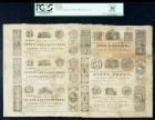 Winchester, VA - George F. Hupp Uncut Sheet of Six. 6 1/4¢ to $1 Nov. 1, 1839. PCGS Very Fine 30 Apparent