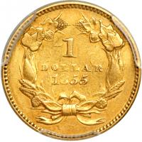 1855 $1 Gold Indian. PCGS AU53 - 2