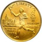 1995-W 100th Olympics Torch Runner $5 Gold. PCGS MS69