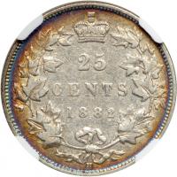 Canada. 25 Cents, 1882-H. NGC VF25 - 2